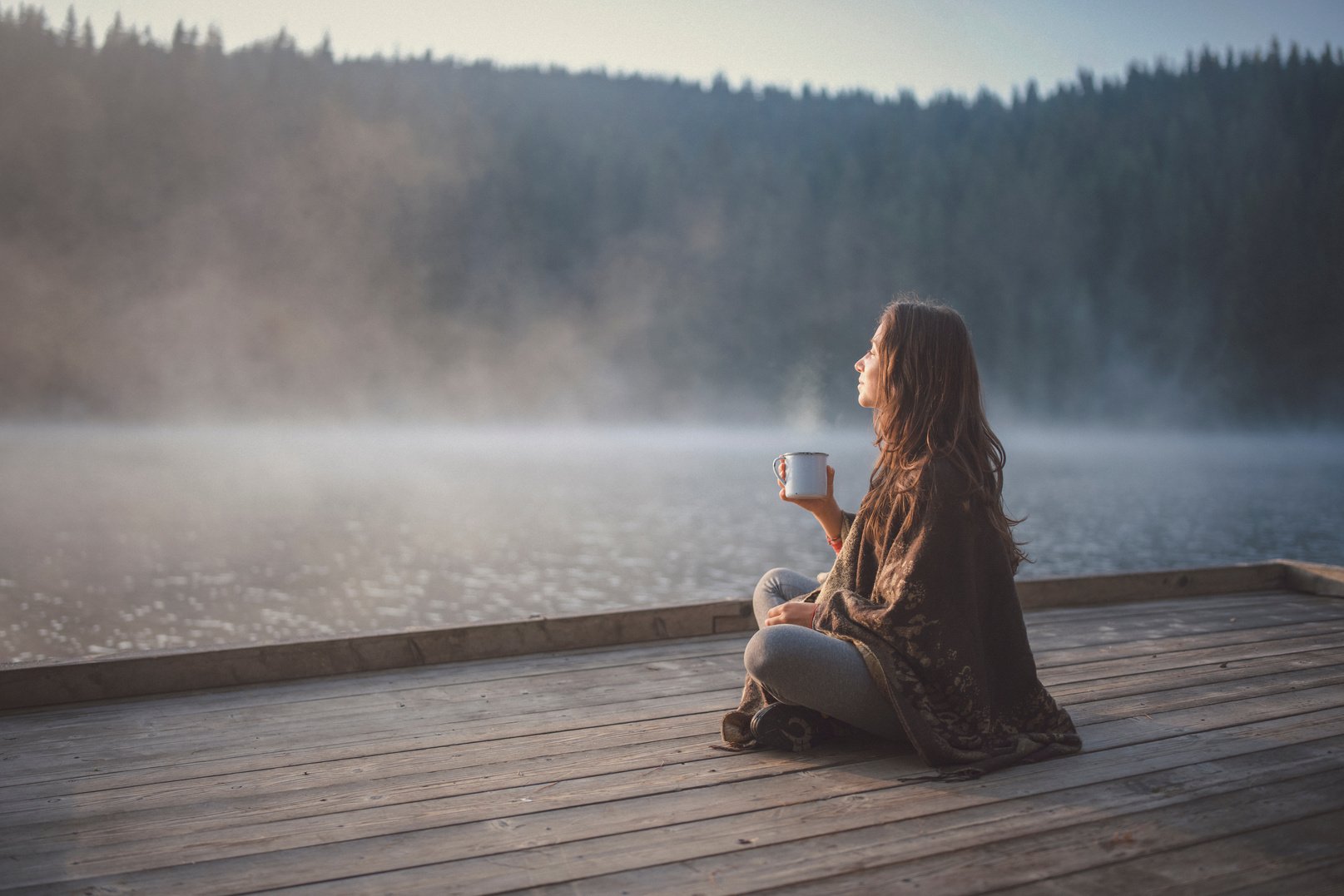 Woman Relaxing In Nature.